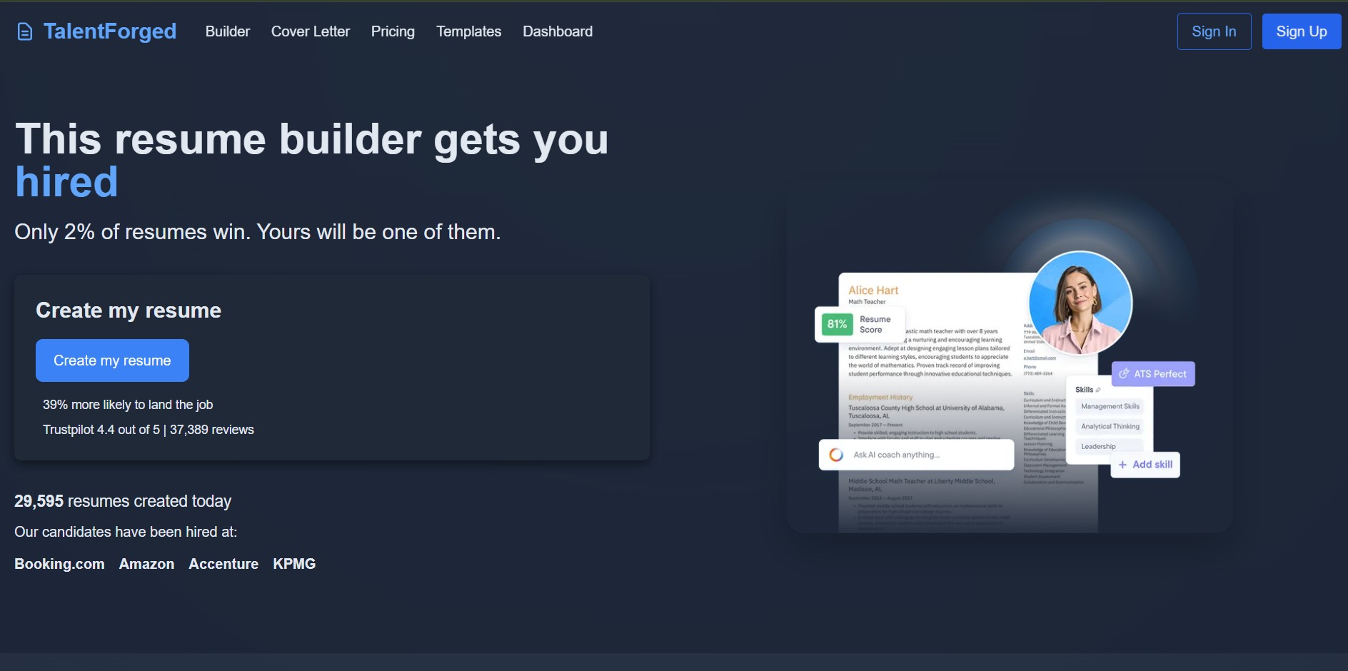 TalentForged - AI powered Resume Builder